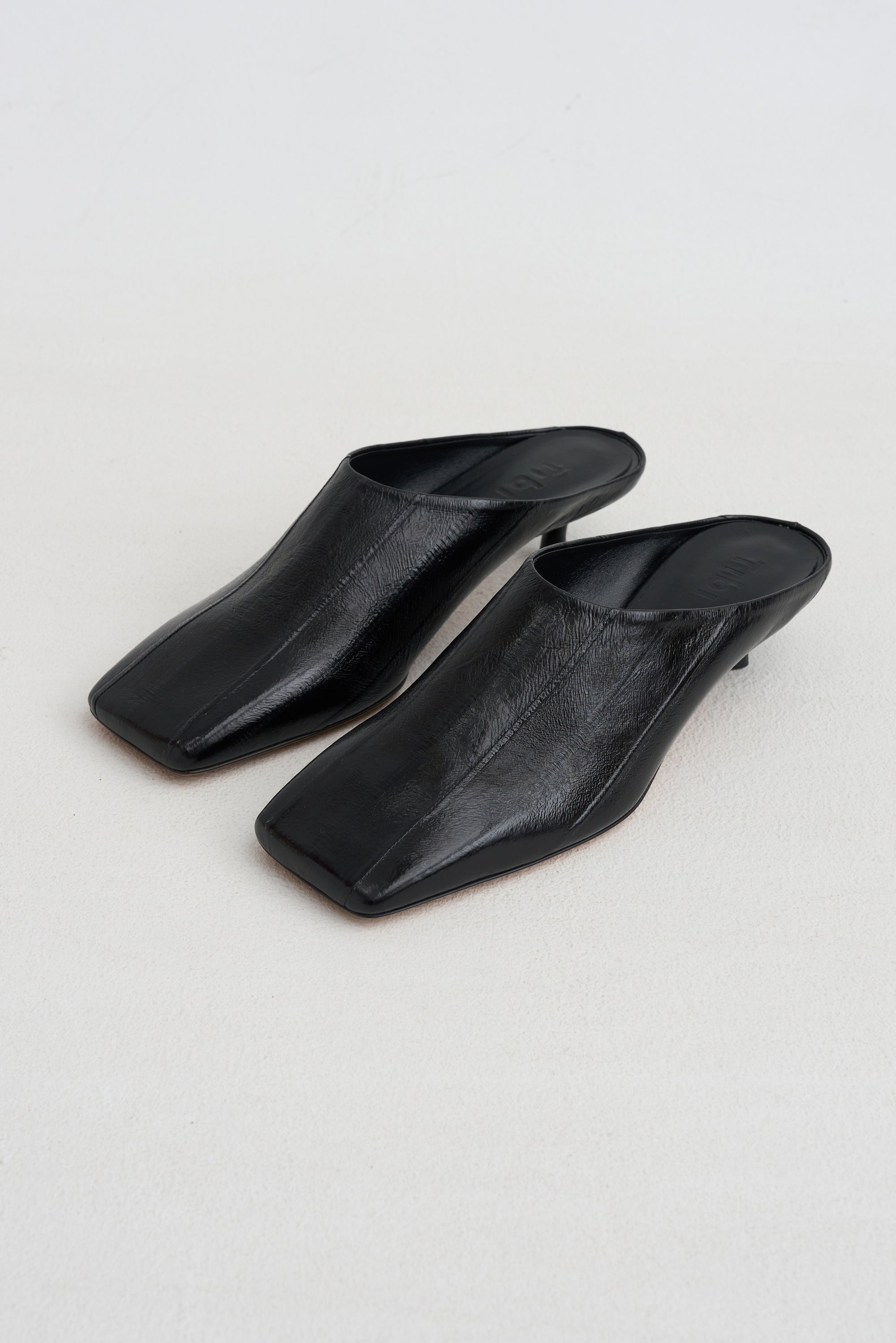 Gwinnett - Eel Skin Mule, Black