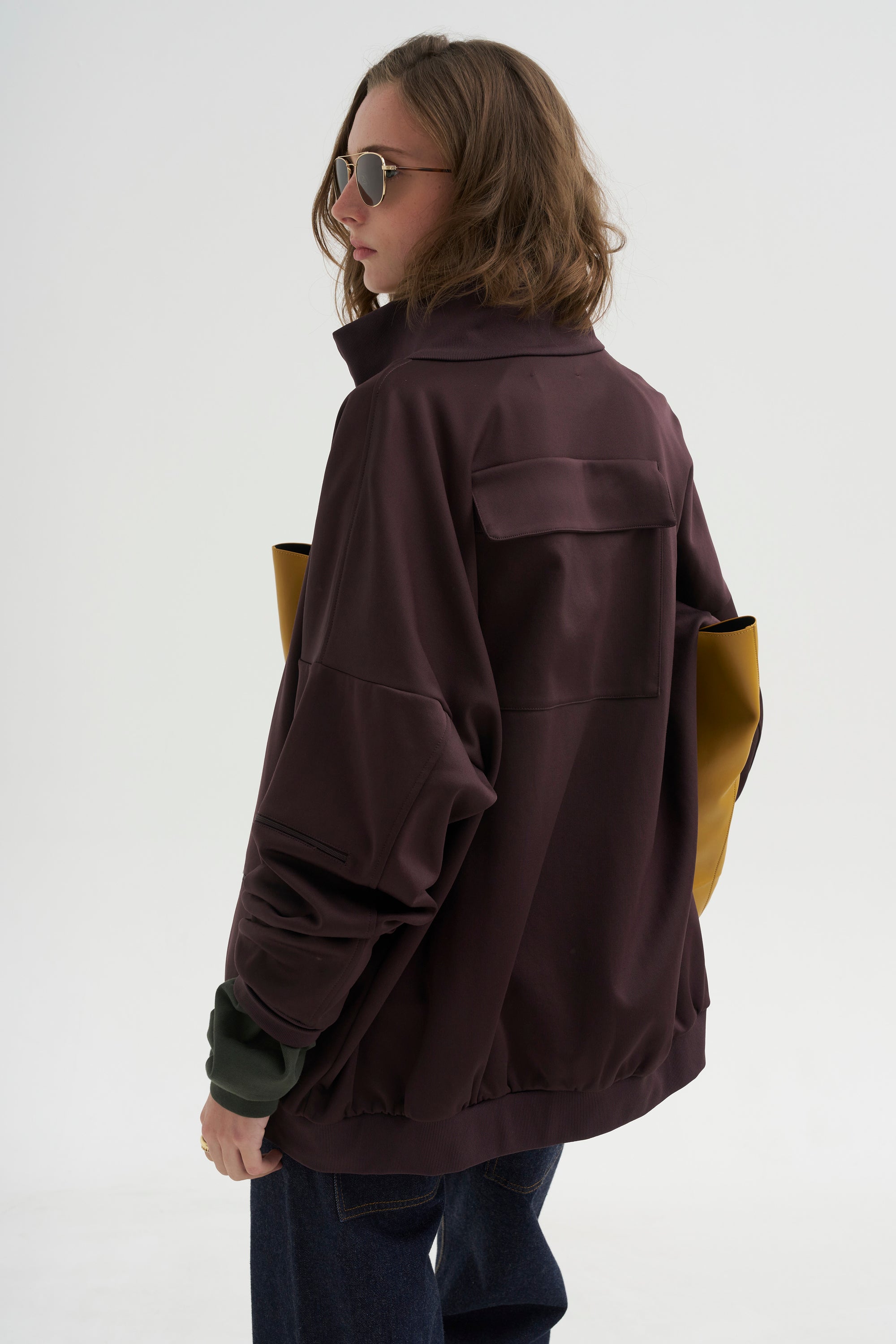 PRE-ORDER • Active Knit Zipper Detailed Track Jacket, Brown