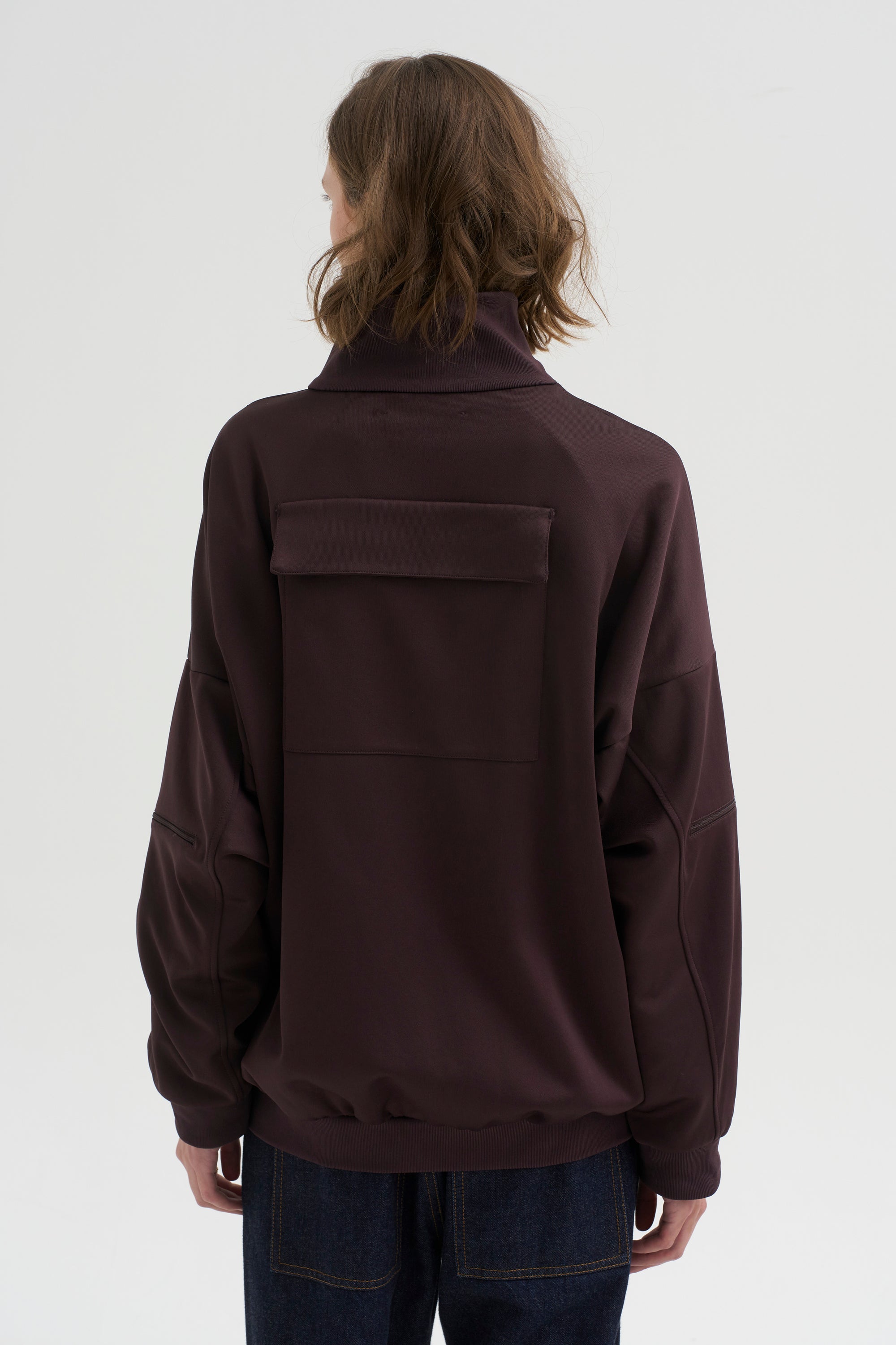 PRE-ORDER • Active Knit Zipper Detailed Track Jacket, Brown