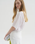 Crinkle Shirting Easy T-Shirt, White