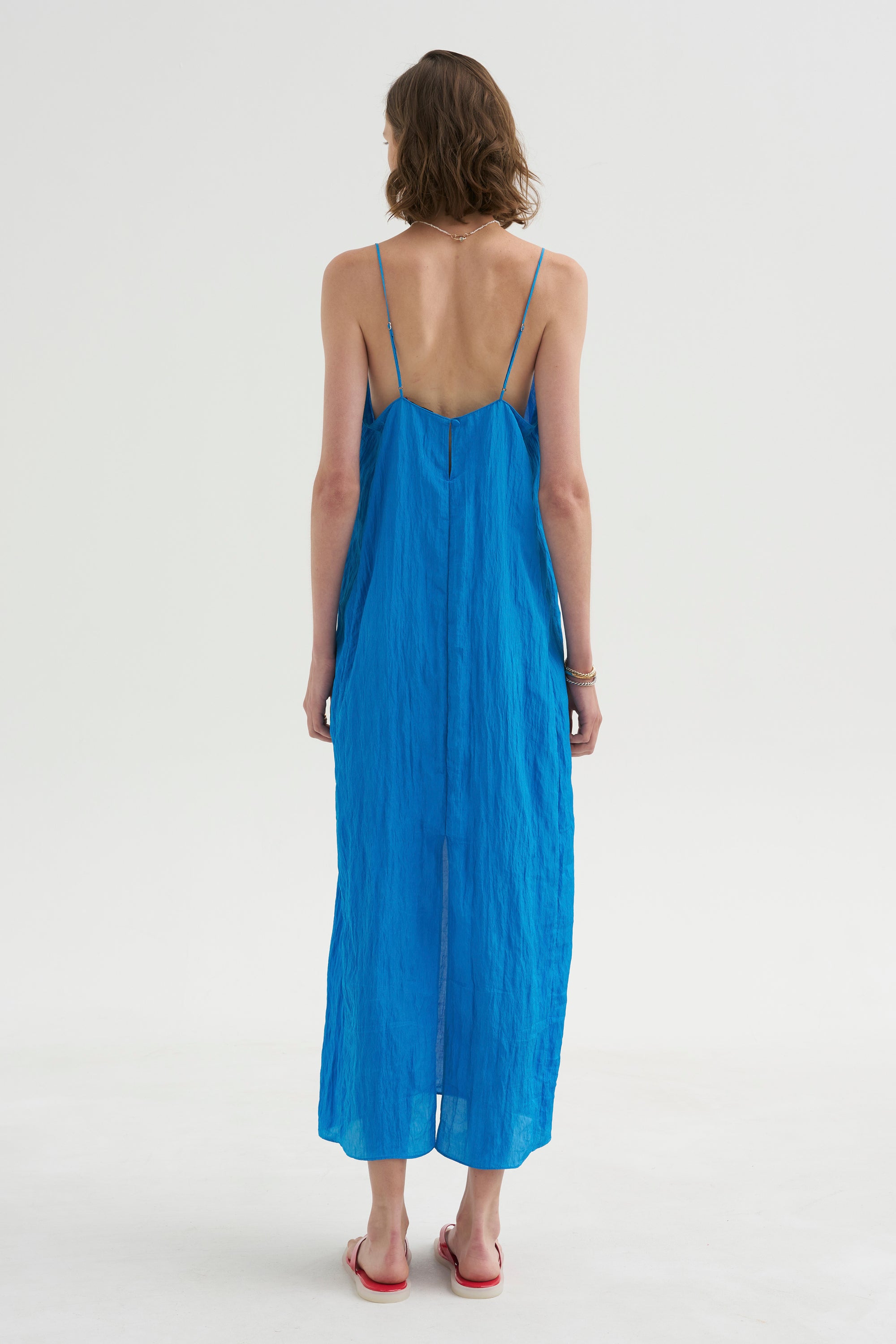 PRE-ORDER • The Crinkle Slip Dress, Bright Blue