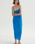 PRE-ORDER • The Crinkle Slip Dress, Bright Blue