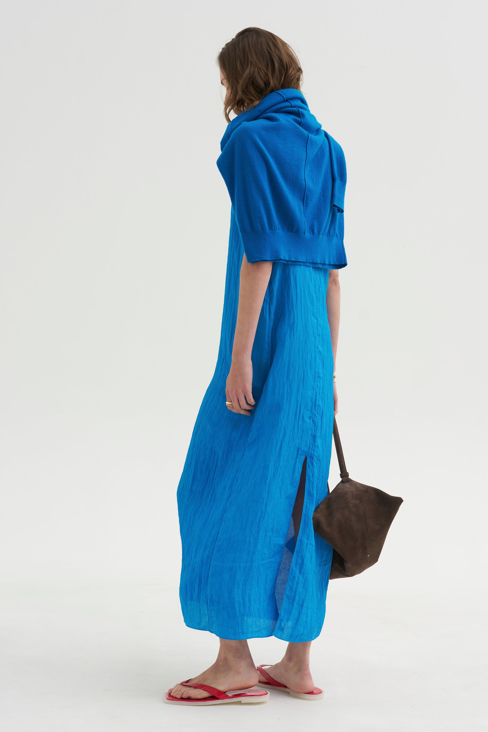 PRE-ORDER • The Crinkle Slip Dress, Bright Blue