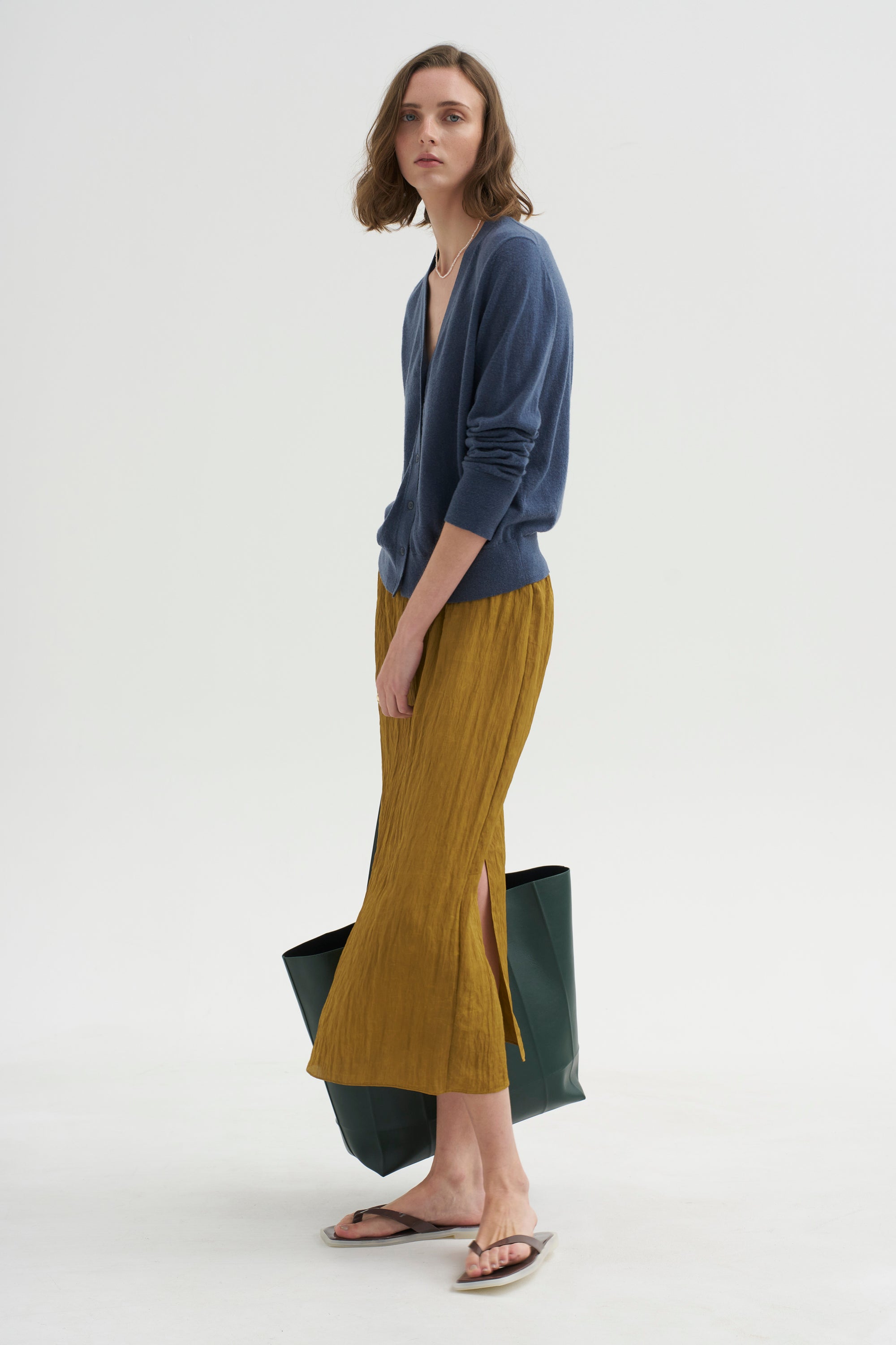 PRE-ORDER • The Crinkle Slip Skirt, Mustard