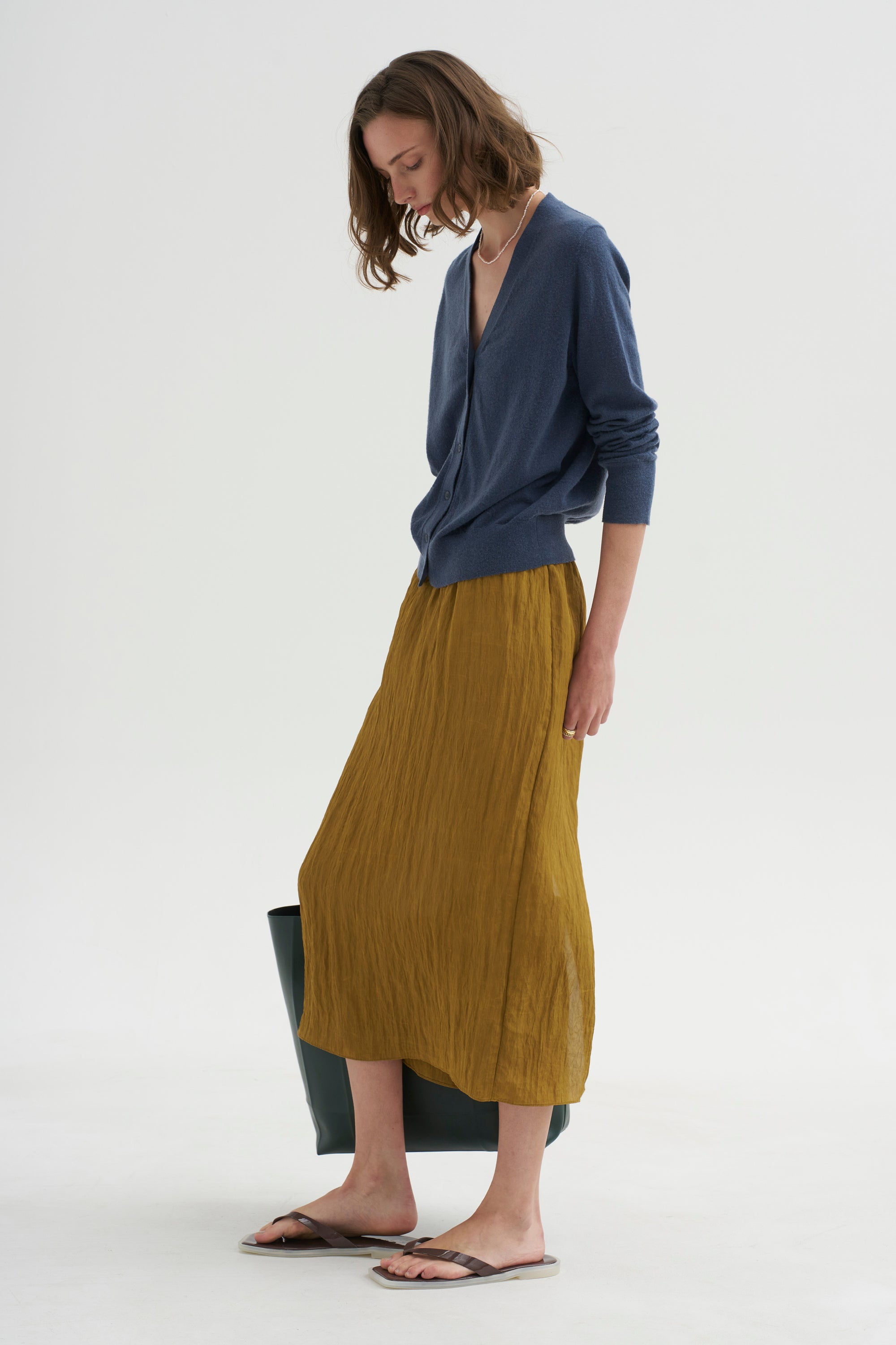 PRE-ORDER • The Crinkle Slip Skirt, Mustard