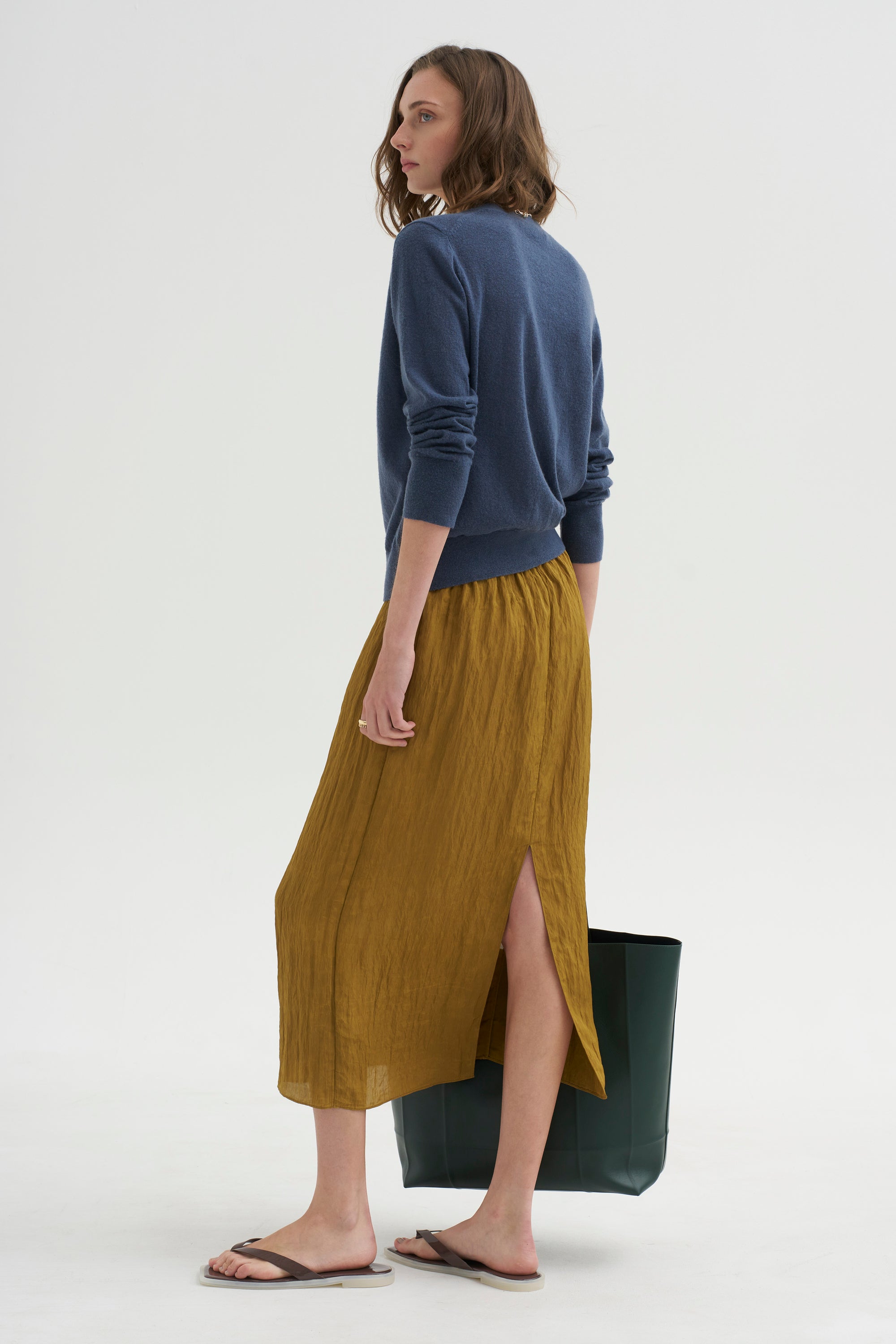 PRE-ORDER • The Crinkle Slip Skirt, Mustard