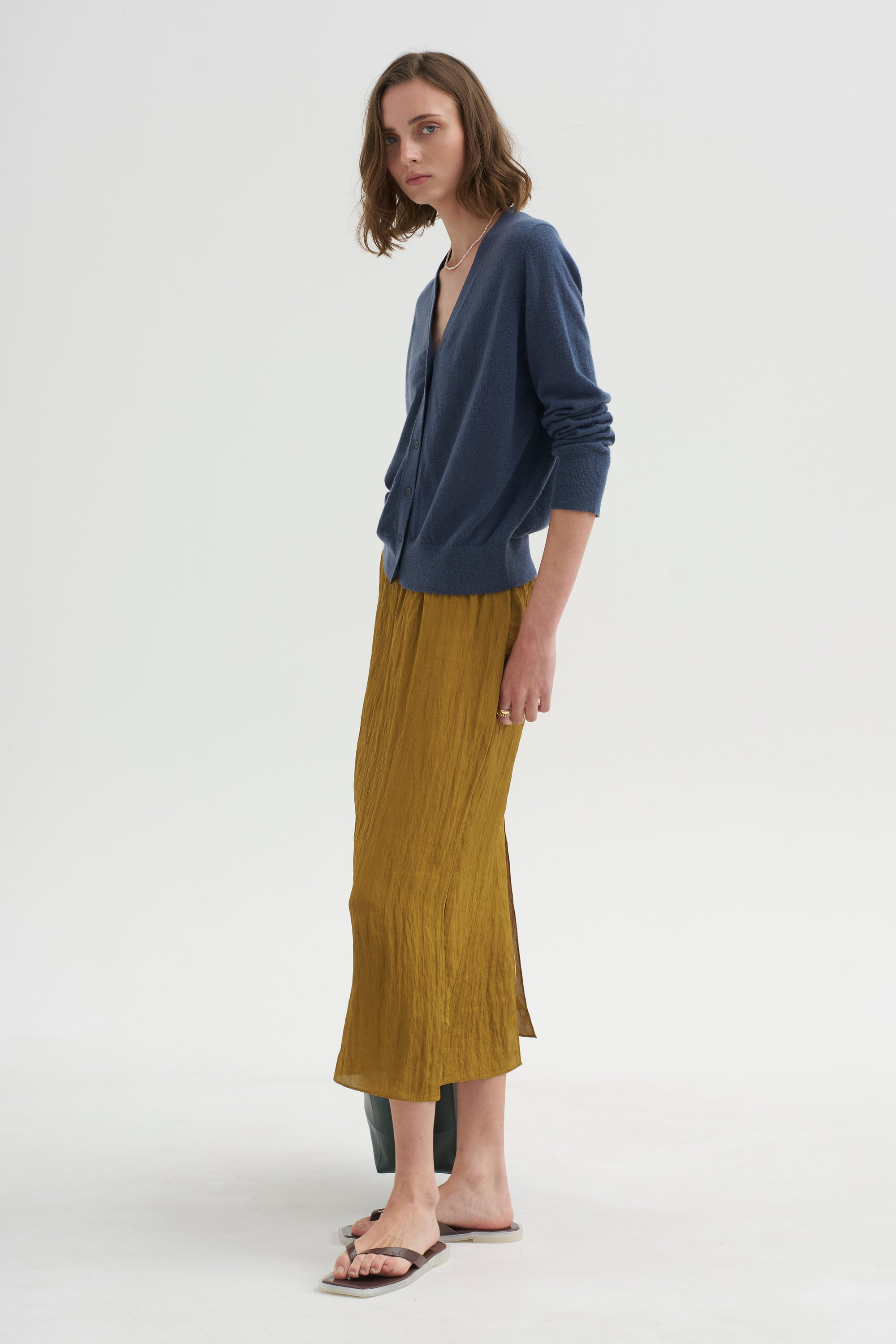 PRE-ORDER • The Crinkle Slip Skirt, Mustard