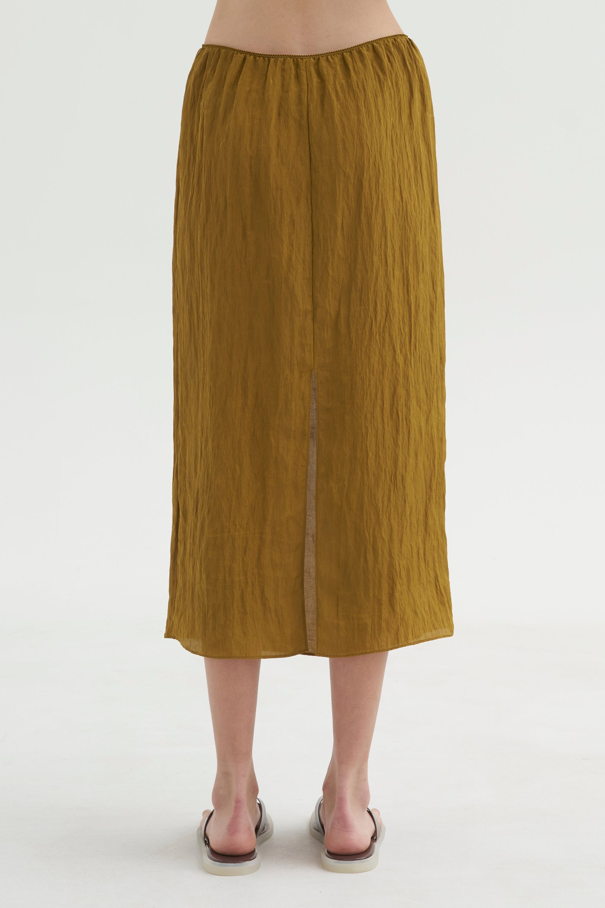 PRE-ORDER • The Crinkle Slip Skirt, Mustard