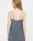 The Crinkle Slip Cami, Dark Grey