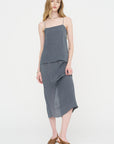 The Crinkle Slip Cami, Dark Grey