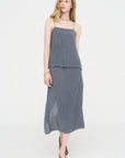 The Crinkle Slip Cami, Dark Grey