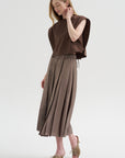 Feather Weight Pleated Pull On Skirt