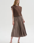 Feather Weight Pleated Pull On Skirt