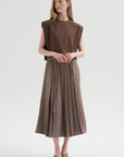 Feather Weight Pleated Pull On Skirt