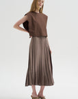 Feather Weight Pleated Pull On Skirt