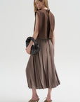 Feather Weight Pleated Pull On Skirt