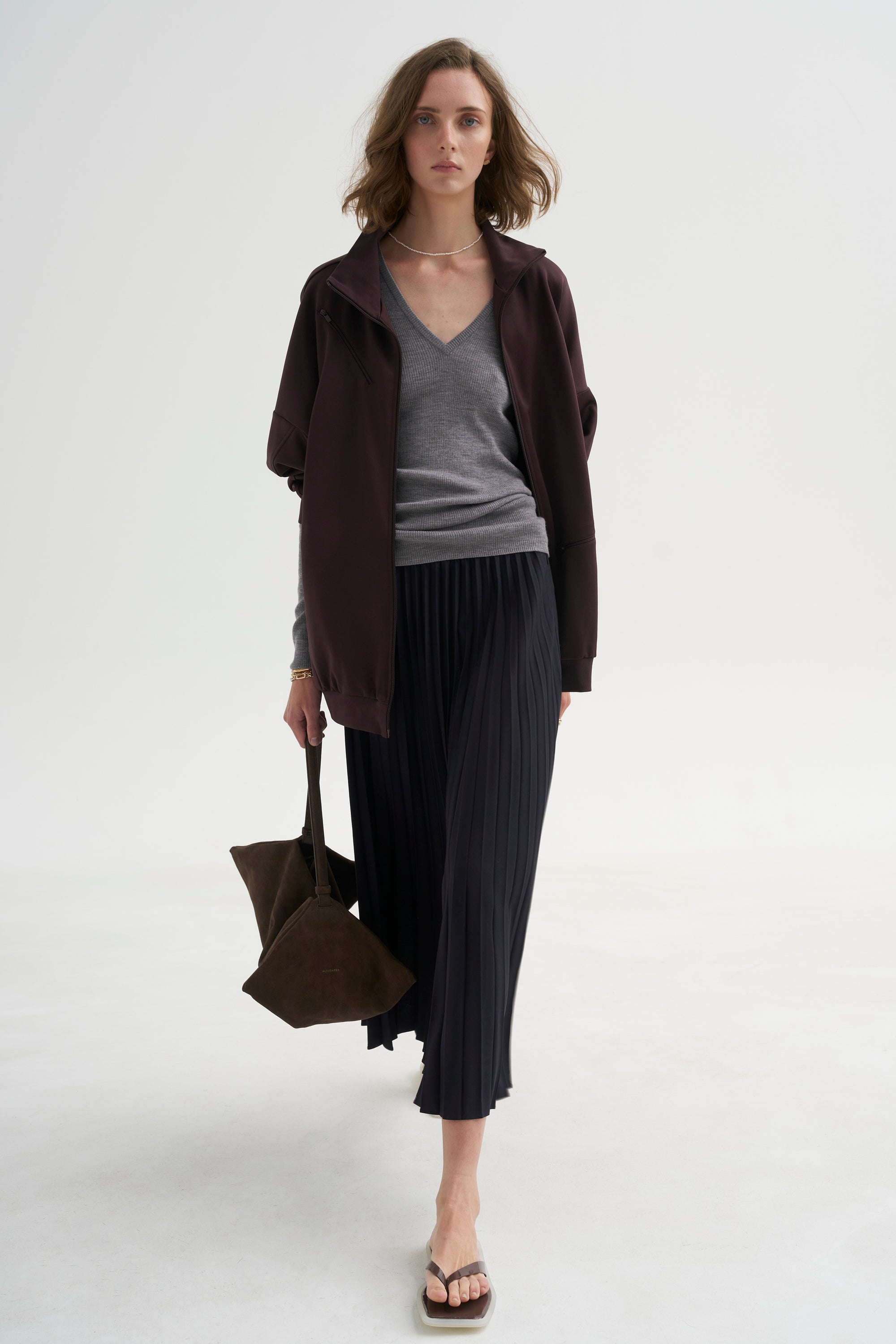 PRE-ORDER • Feather Weight Ribbed Sweater V-Neck Pullover, Heather Grey
