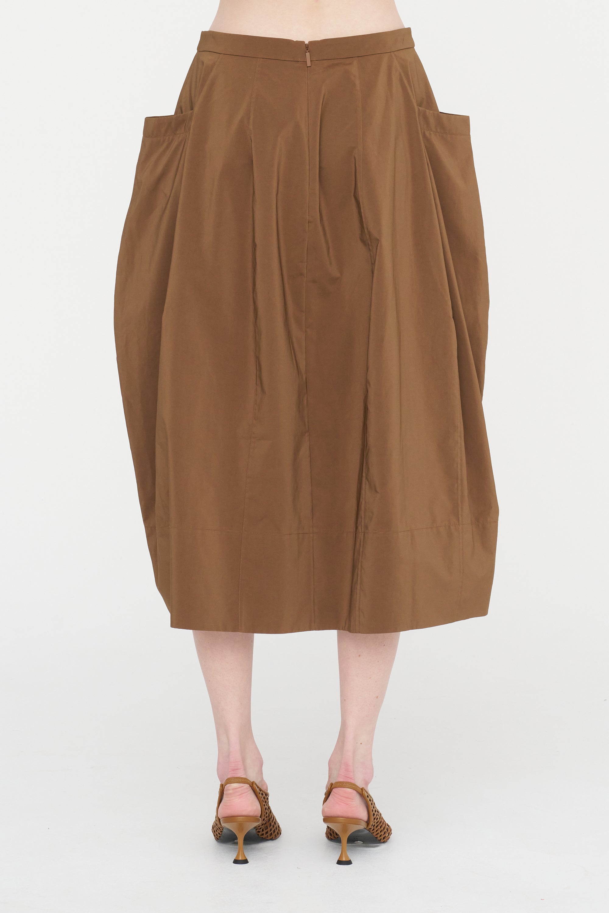 Nylon Lantern Skirt, Caramel Latte