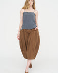 Nylon Lantern Skirt, Caramel Latte