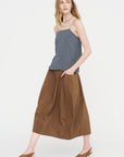 Nylon Lantern Skirt, Caramel Latte