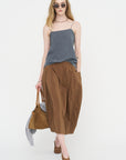 Nylon Lantern Skirt, Caramel Latte