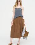 Nylon Lantern Skirt, Caramel Latte