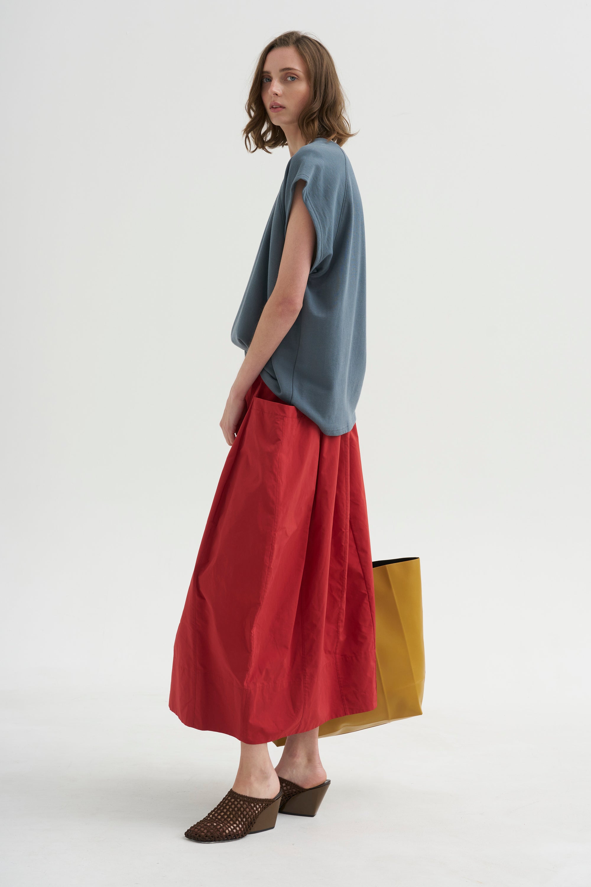 PRE-ORDER • Nylon Lantern Skirt, Red