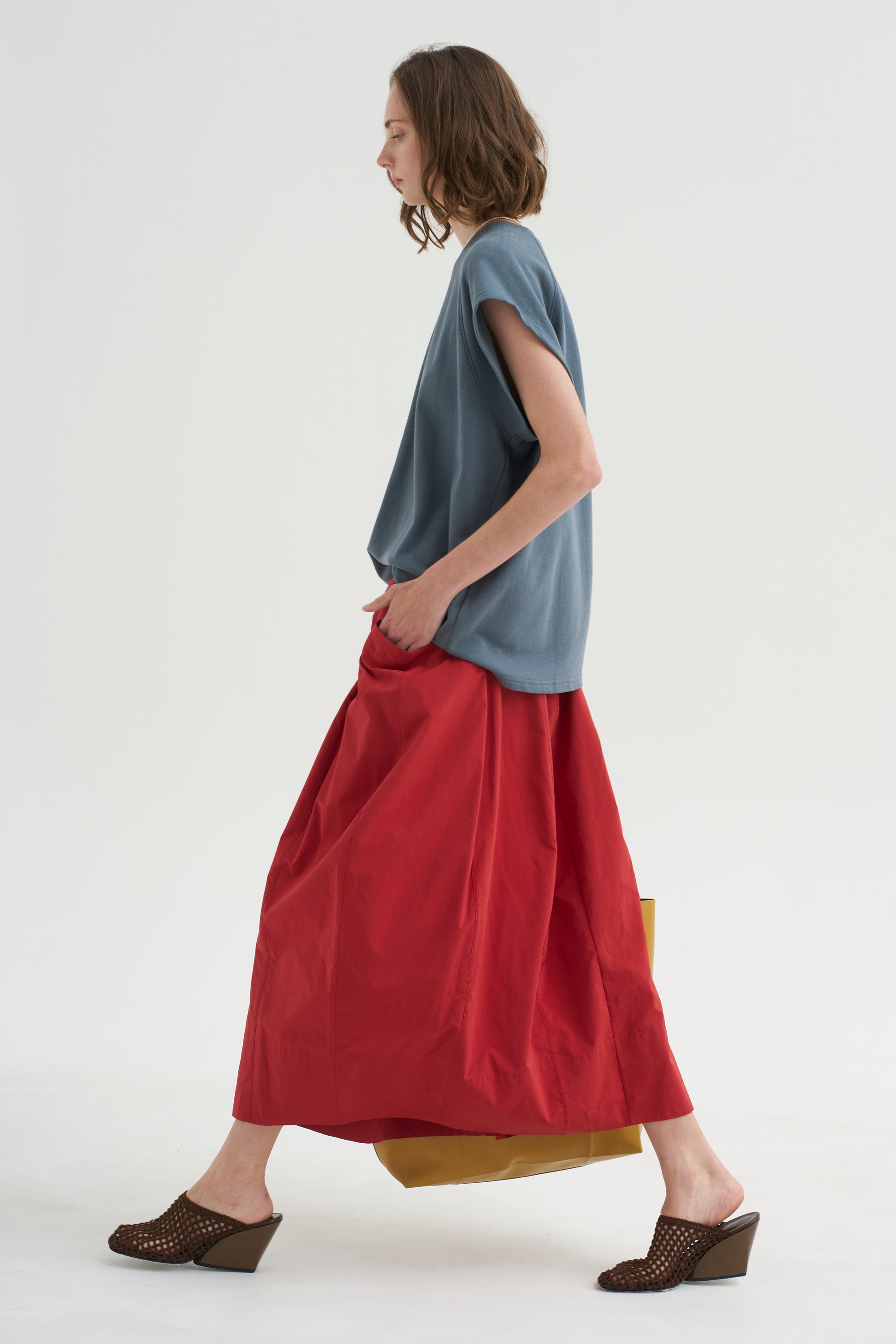 PRE-ORDER • Nylon Lantern Skirt, Red