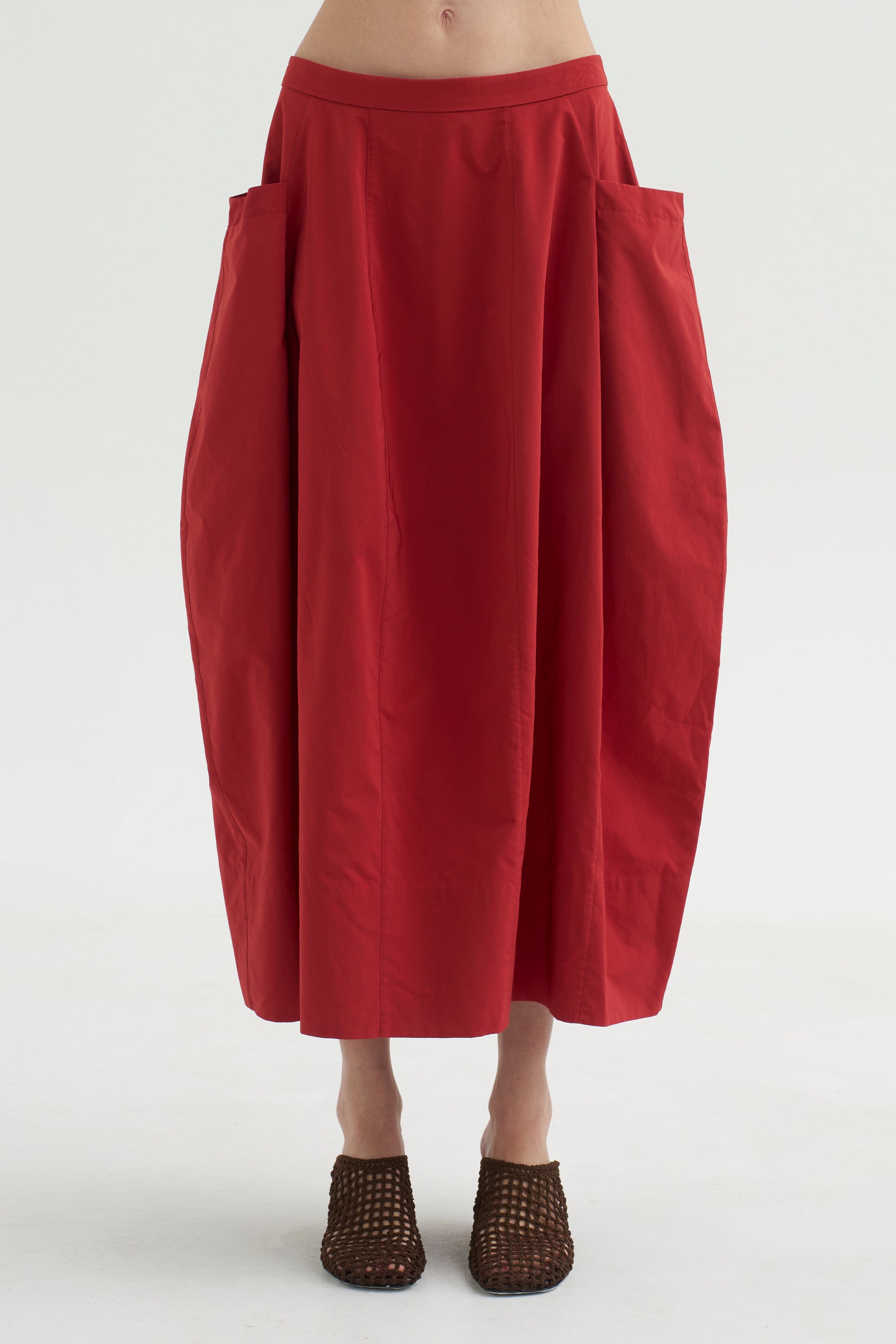 PRE-ORDER • Nylon Lantern Skirt, Red