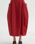 PRE-ORDER • Nylon Lantern Skirt, Red