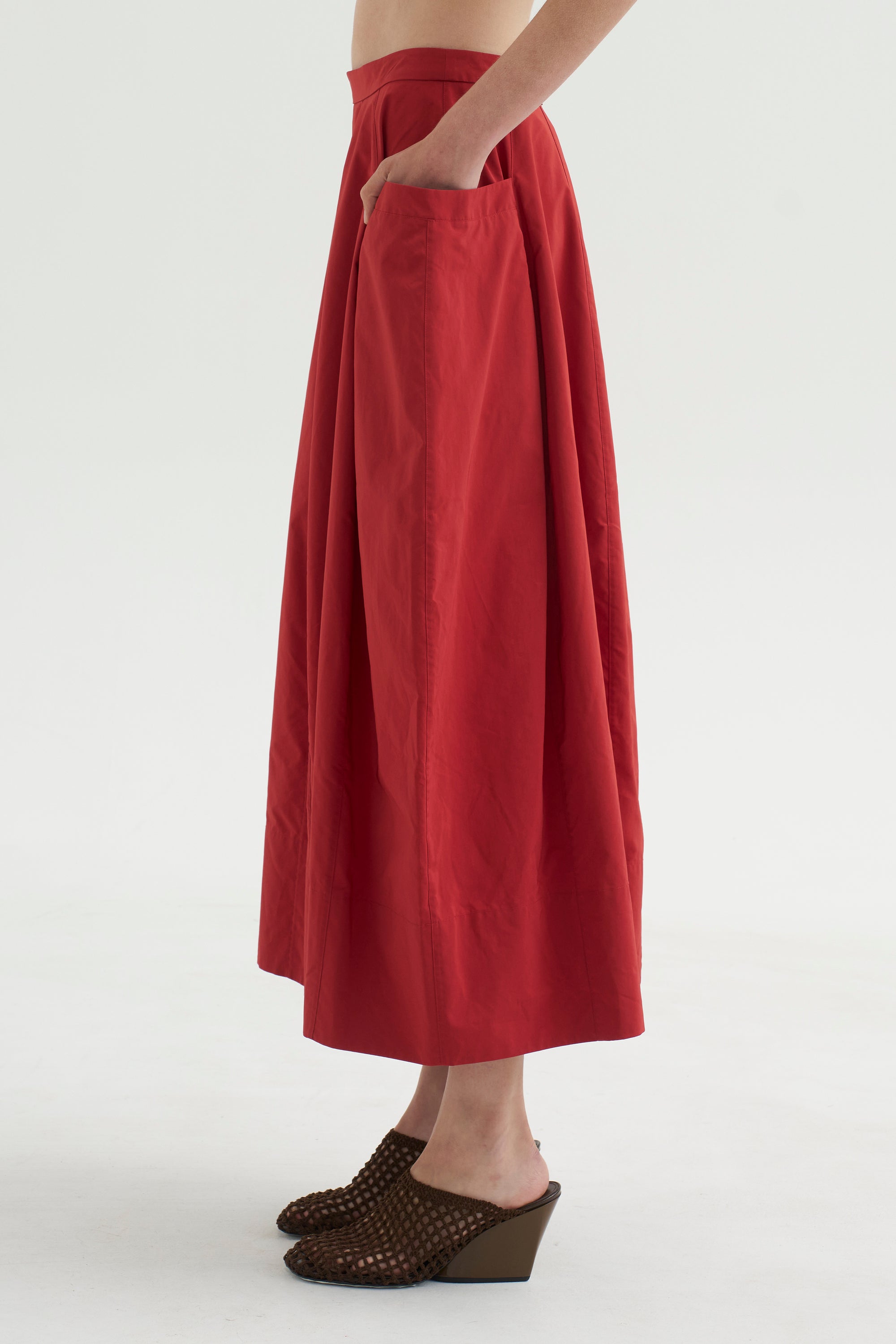 PRE-ORDER • Nylon Lantern Skirt, Red