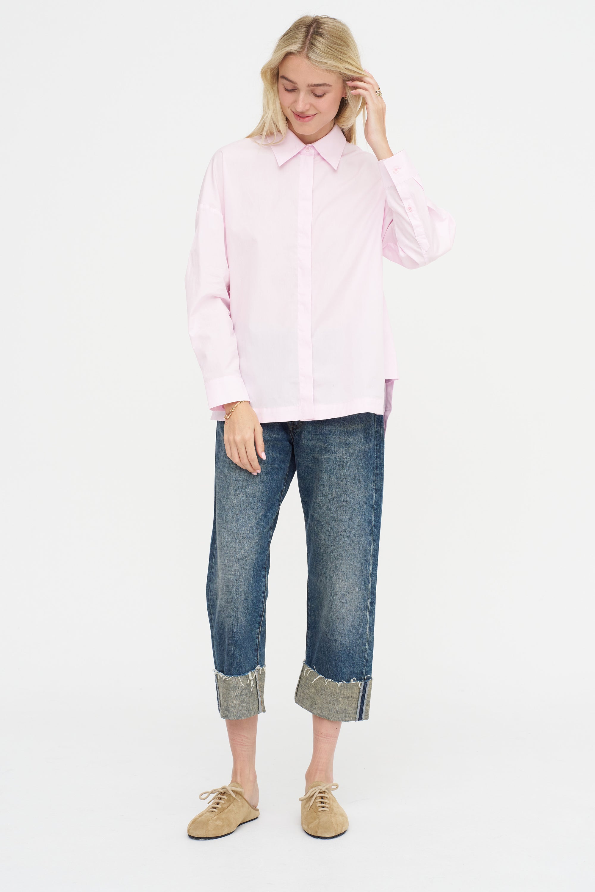 Gabe Oversized Shirt, Pink