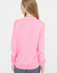 Super Fine Gauge Perfect V-Neck Men's Pullover, Bubble Gum Pink