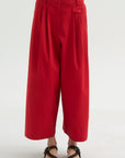 PRE-ORDER • Bio Twill Triple Pleat Cropped Pant, Red