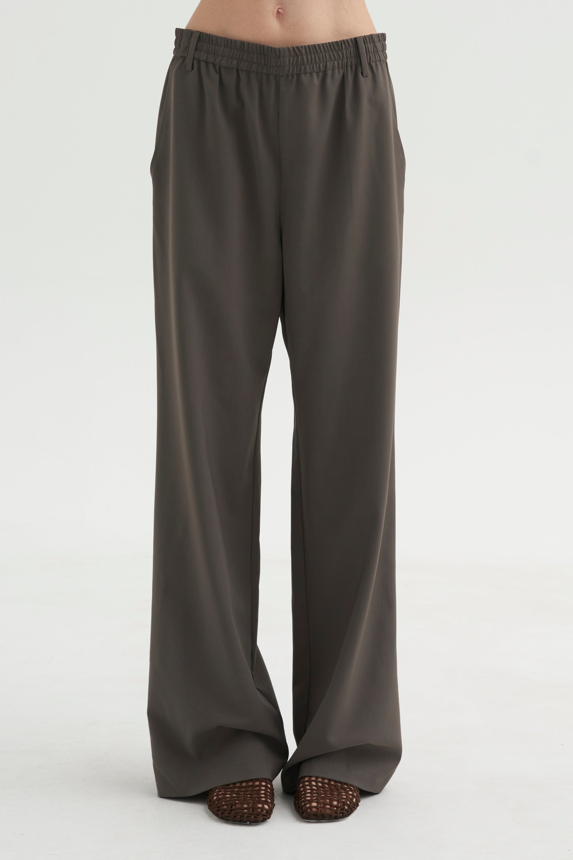PRE-ORDER • Tropical Wool Charles Trouser - Regular, Dark Stone