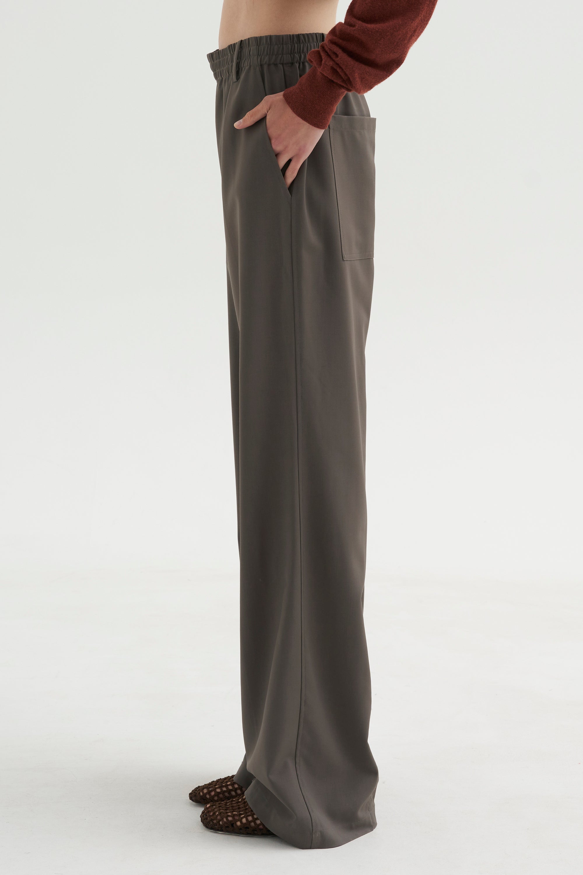 PRE-ORDER • Tropical Wool Charles Trouser - Regular, Dark Stone