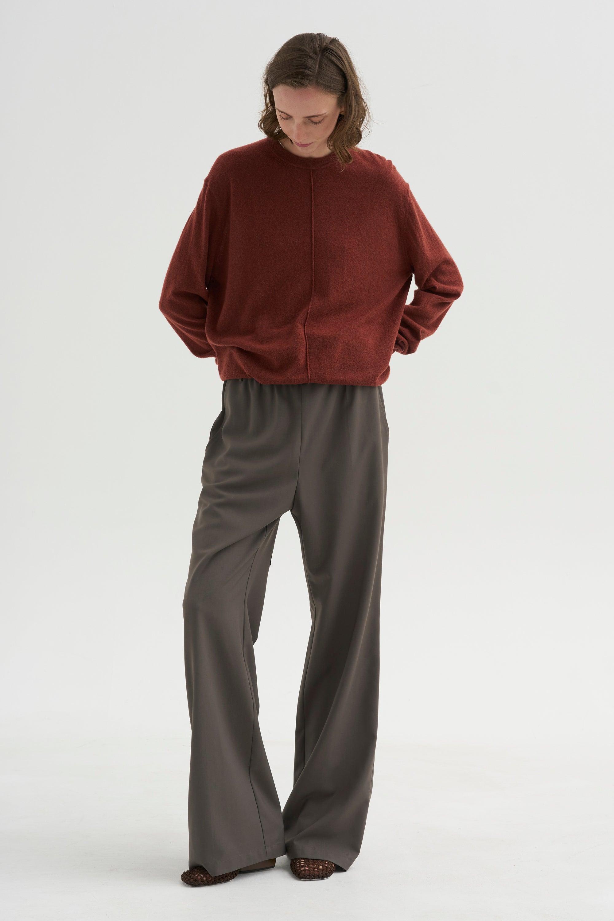 PRE-ORDER • Tropical Wool Charles Trouser - Regular, Dark Stone