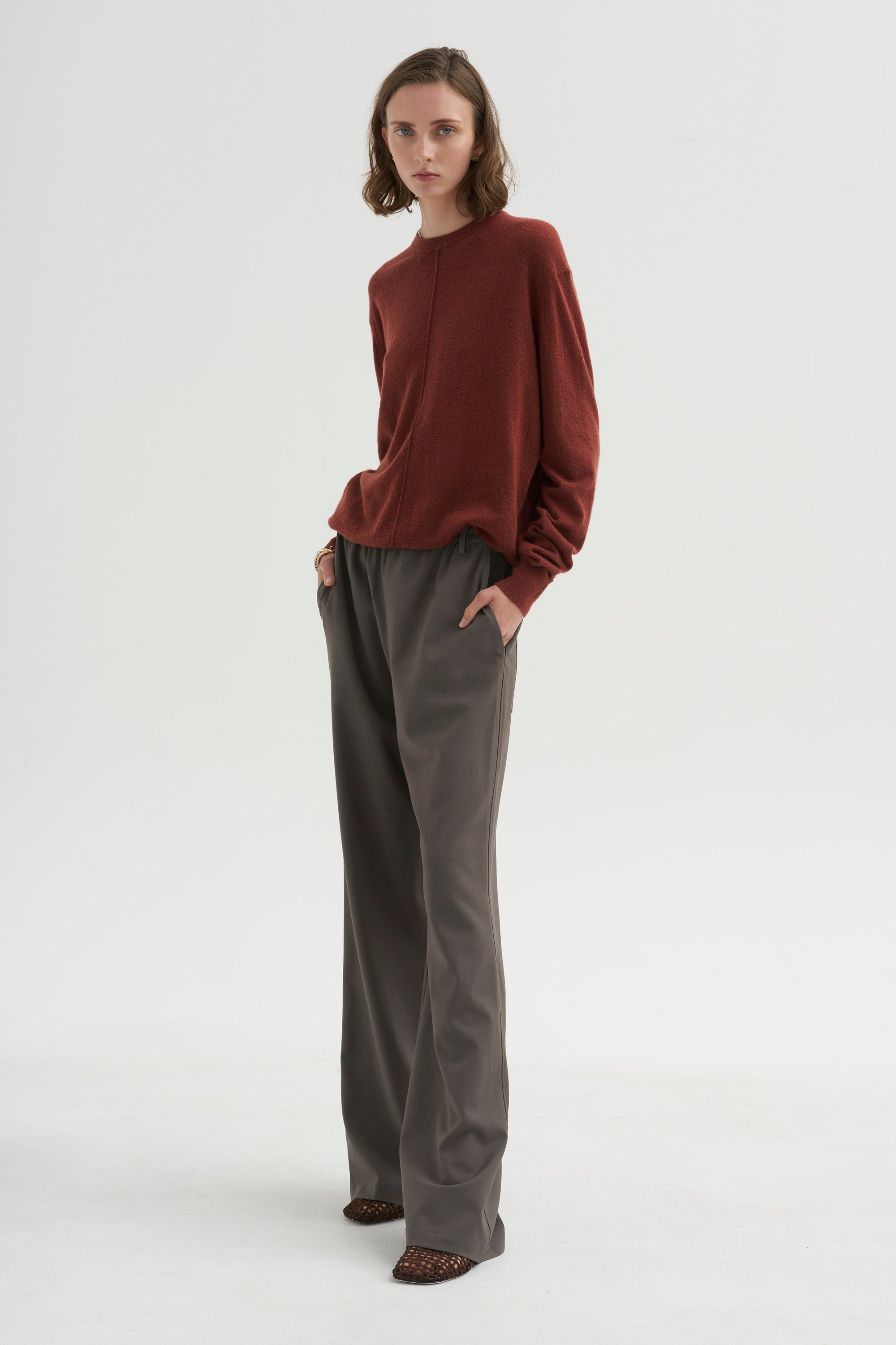 PRE-ORDER • Tropical Wool Charles Trouser - Regular, Dark Stone