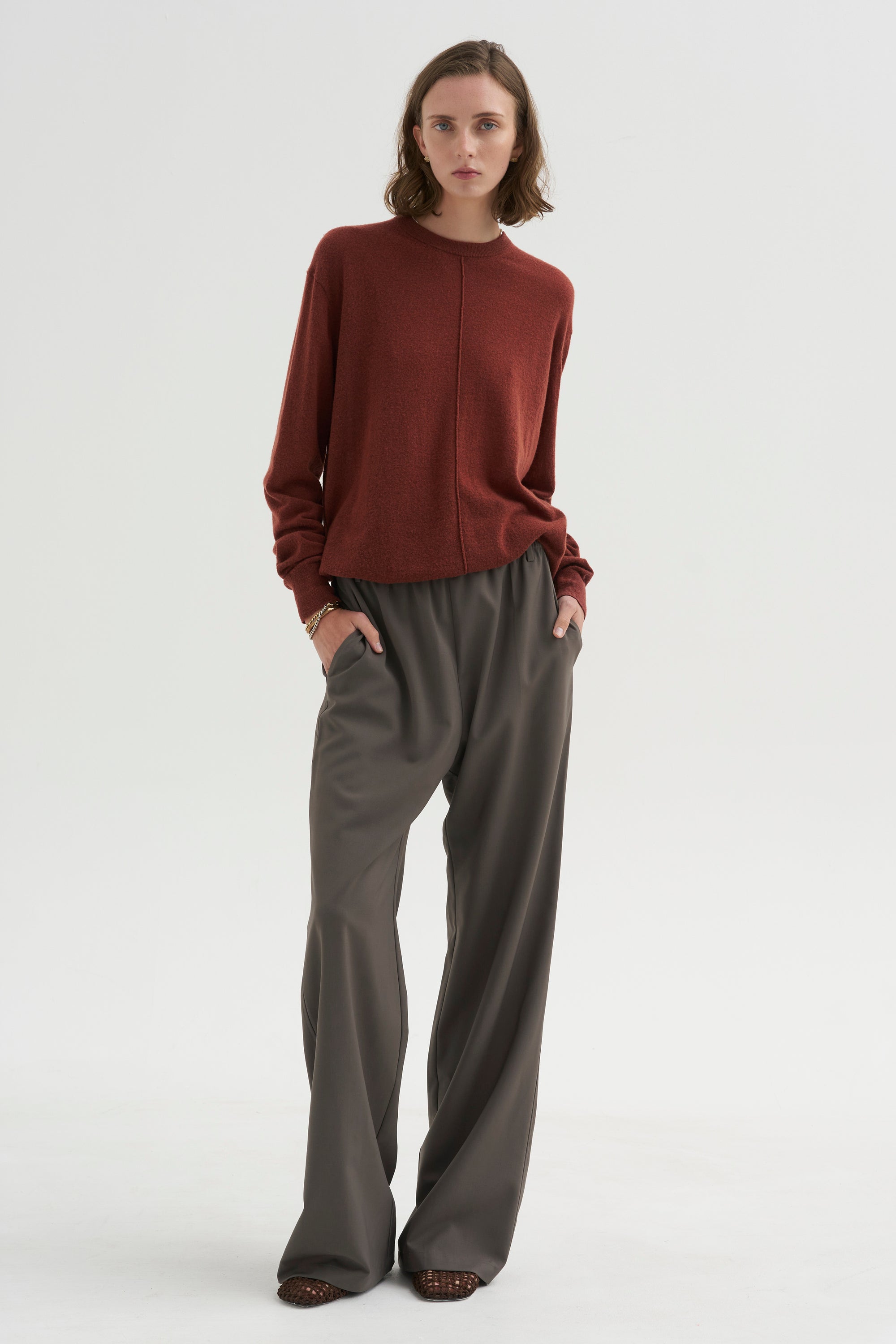 PRE-ORDER • Tropical Wool Charles Trouser - Regular, Dark Stone