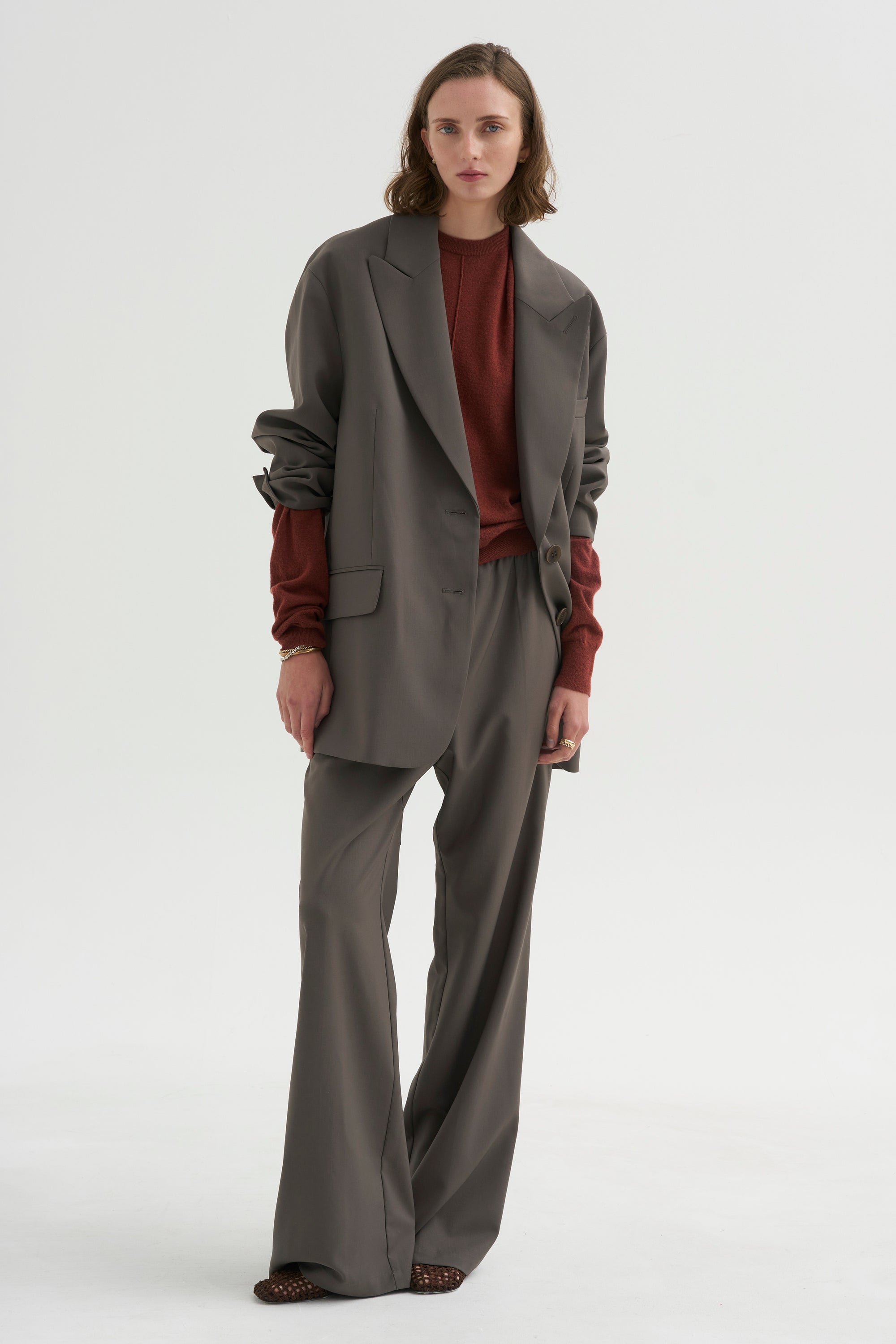 PRE-ORDER • Tropical Wool Charles Trouser - Regular, Dark Stone