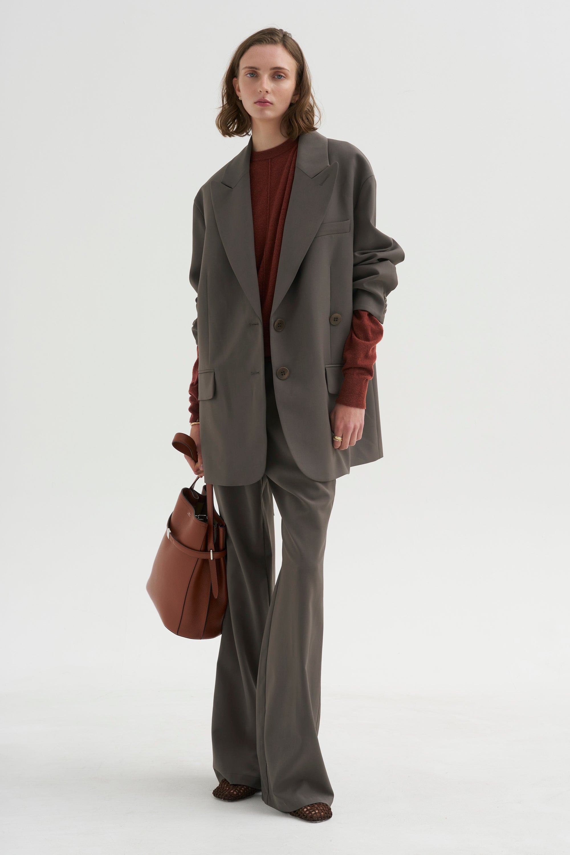 PRE-ORDER • Tropical Wool Charles Trouser - Regular, Dark Stone