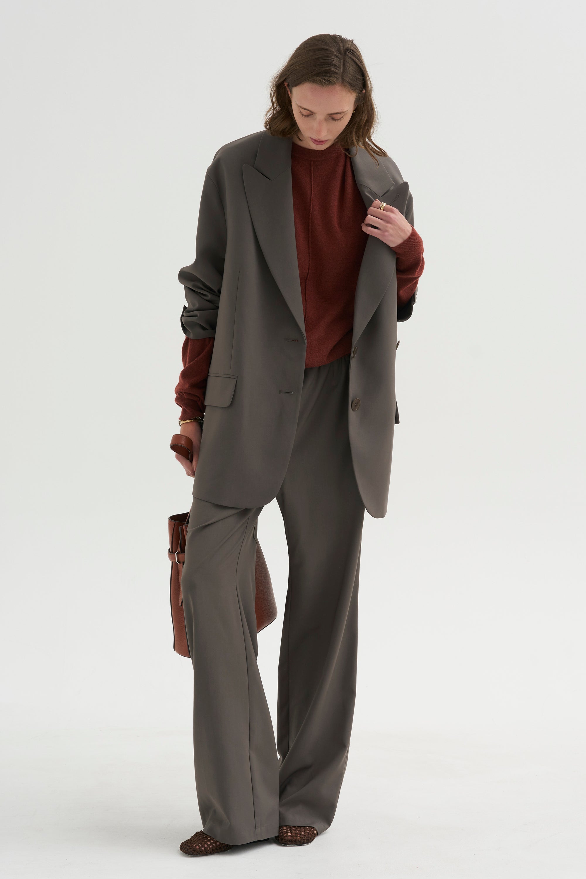 PRE-ORDER • Tropical Wool Charles Trouser - Regular, Dark Stone
