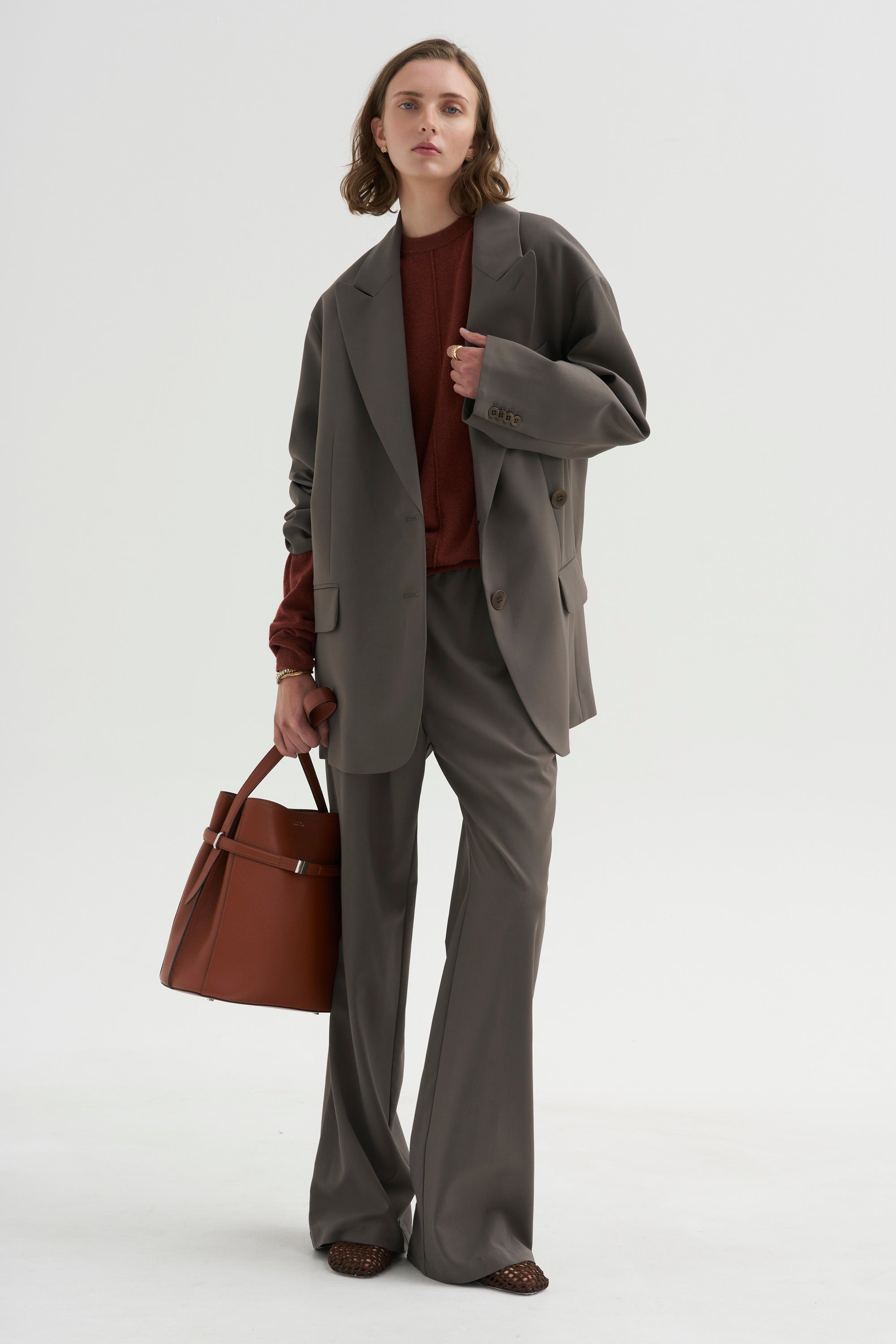 PRE-ORDER • Tropical Wool Charles Trouser - Regular, Dark Stone