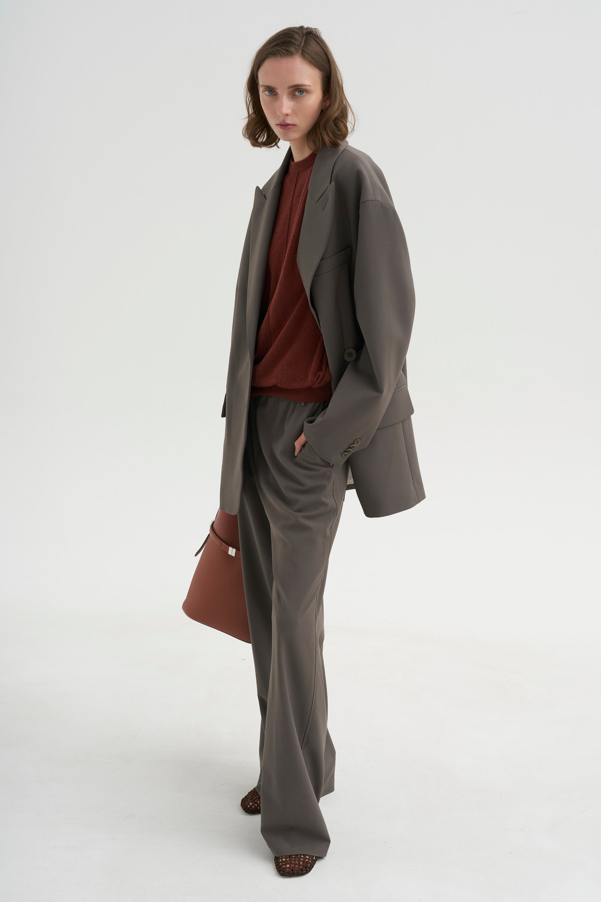 PRE-ORDER • Tropical Wool Charles Trouser - Regular, Dark Stone
