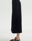 PRE-ORDER • Tropical Wool Pleating Sunray Skirt, Navy