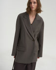 PRE-ORDER • Tropical Wool Liam Blazer, Dark Stone
