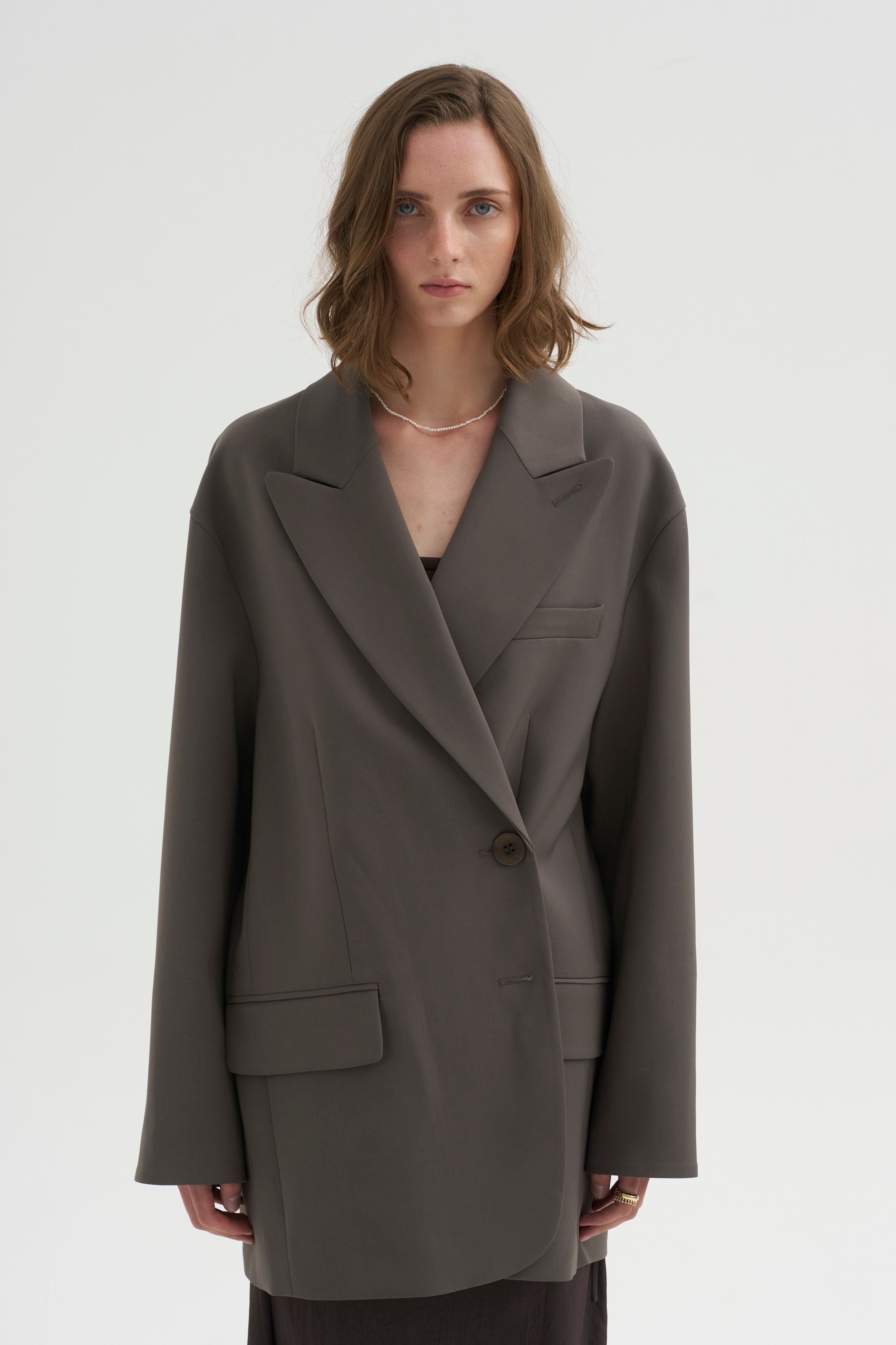Tropical Wool Liam Blazer, Dark Stone – Kick Pleat