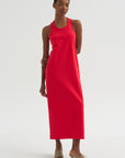 Compact Ultra Stretch Knit Sleeveless Dress, Red
