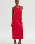 Compact Ultra Stretch Knit Sleeveless Dress, Red