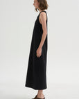 PRE-ORDER • Compact Ultra Stretch Knit Sleeveless Dress, Black